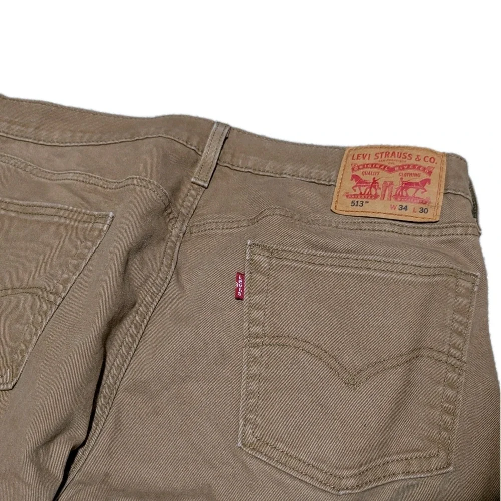 Levi's 513 Slim Straight Men's Brown Stretch Jeans Size 34‎ x 30 NWT